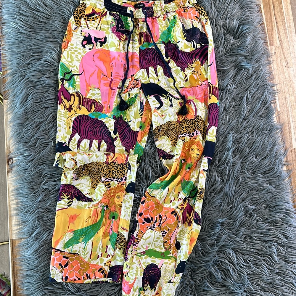 JCrew animal print trousers size 10